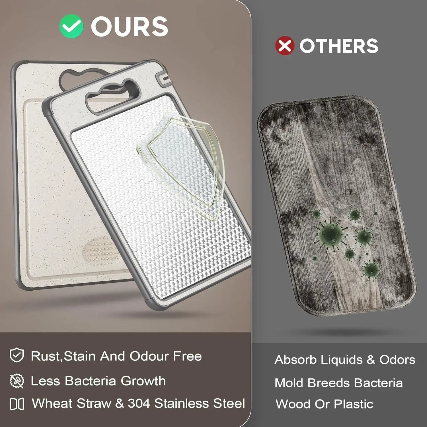 Stainless Steel Double Sided Chopping Board