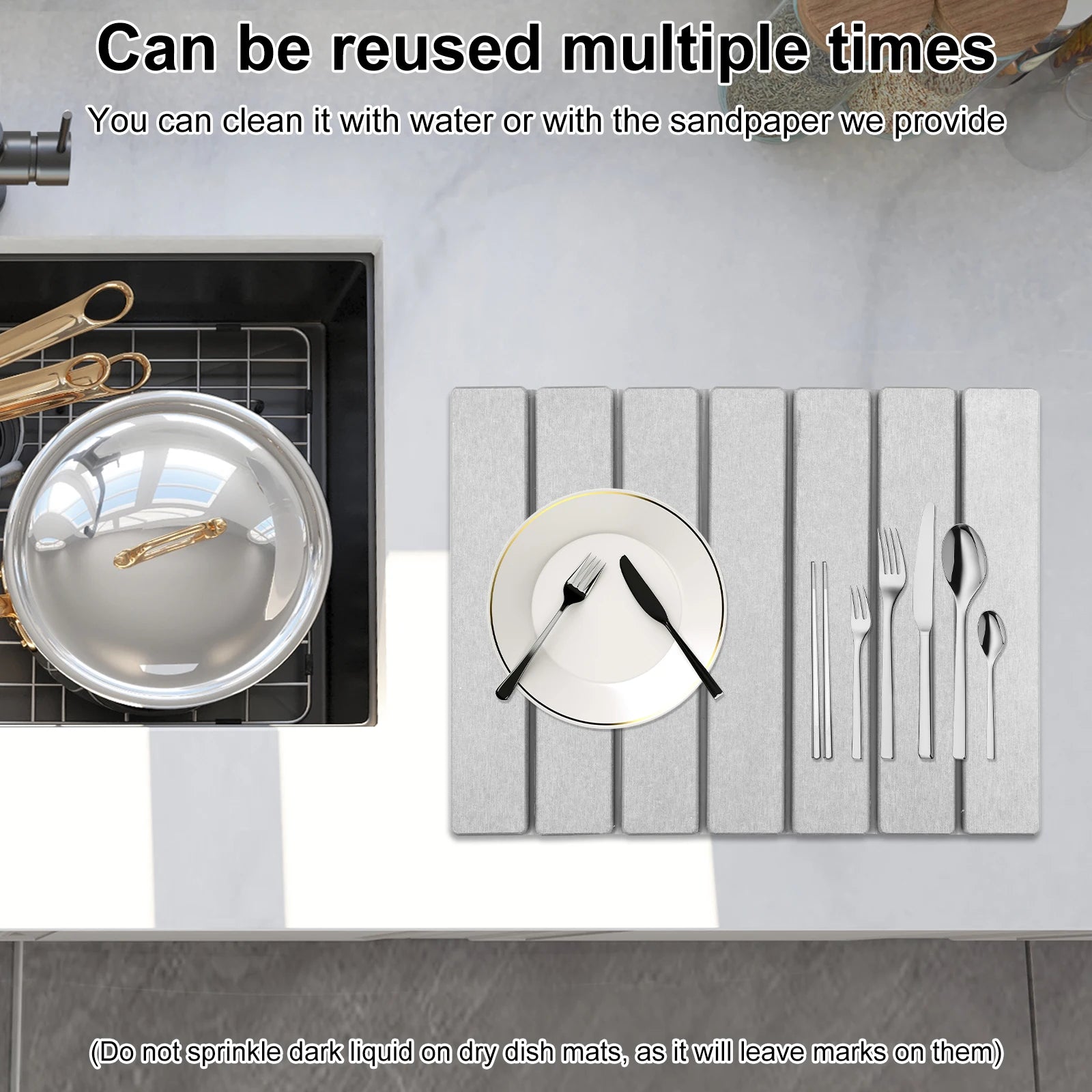 Foldable Stone Kitchen Drying Mat