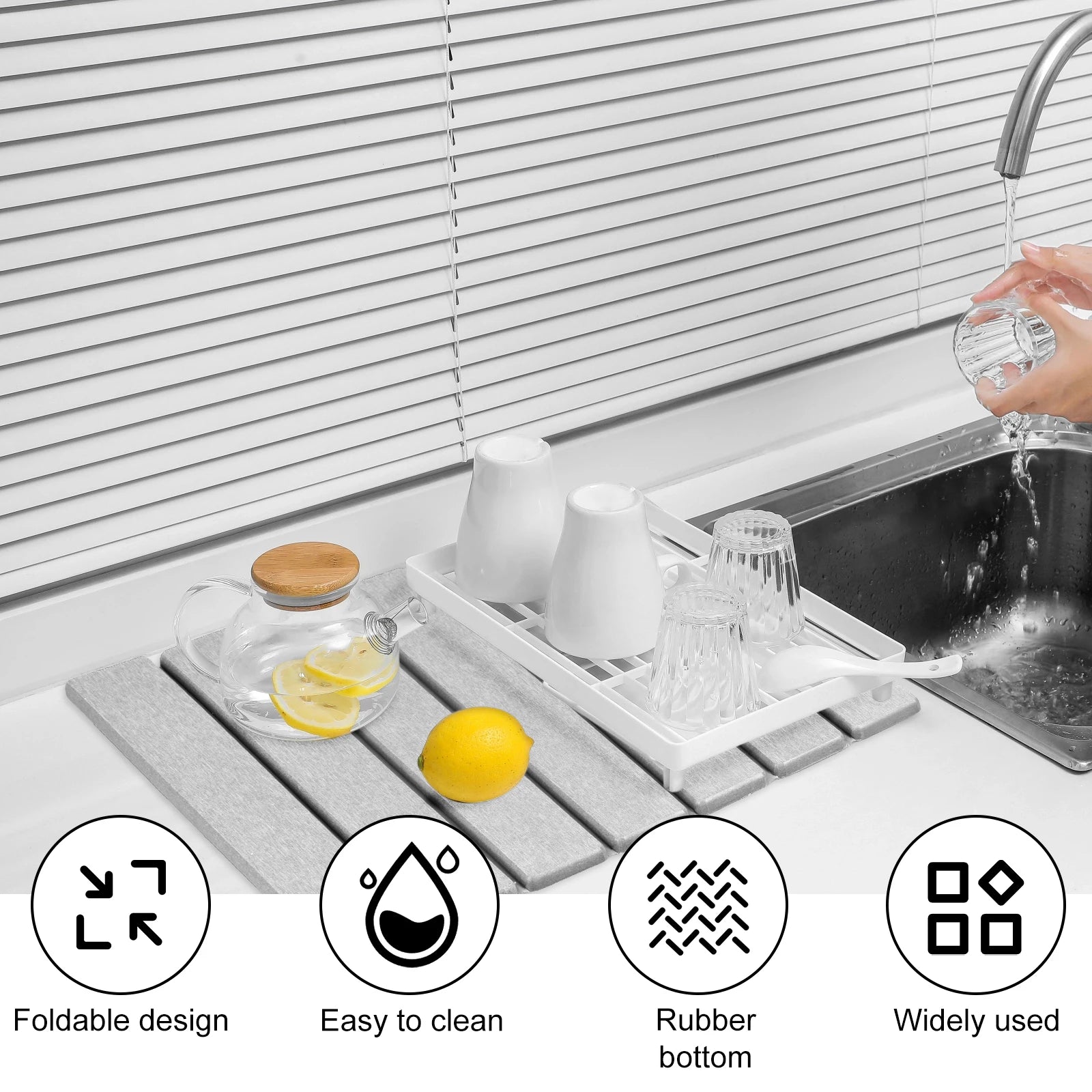 Foldable Stone Kitchen Drying Mat